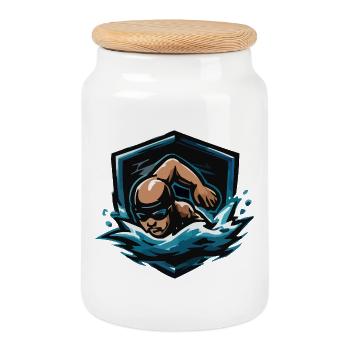Water Heroes Sprint - Cookie Jar with Wooden Lid - white - Front