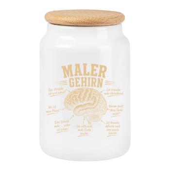 Maler Gehirn Humor Shirt - Keksdose mit Holzdeckel - Weiß - Vorne