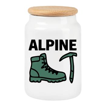 Chaussures de randonnée Piolets Alpinisme Escalade - Boîte à biscuits avec couvercle en bois - blanc - Devant