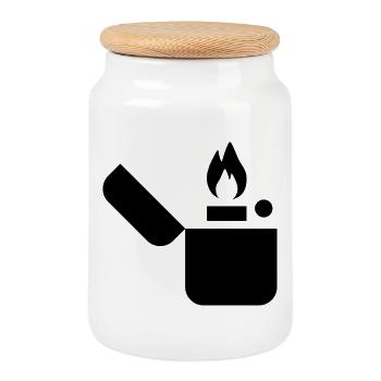 Encense-gaz - Boîte à biscuits avec couvercle en bois - blanc - Devant
