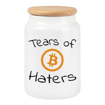 Tears of Bitcoin Haters - Keksdose mit Holzdeckel - Weiß - Vorne