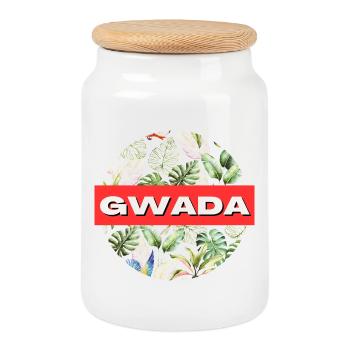 Gwada T-Shirt Geschenk-Humor - Keksdose mit Holzdeckel - Weiß - Vorne