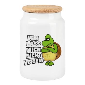 Ich lass mich nicht hetzen! - Keksdose mit Holzdeckel - Weiß - Vorne