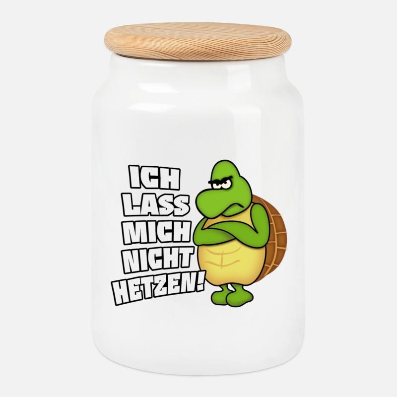 Ich lass mich nicht hetzen! - Keksdose mit Holzdeckel - Weiß