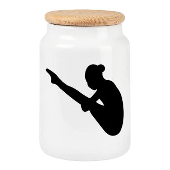High diving - Cookie Jar with Wooden Lid - white - Front