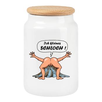 Das kleine Arschloch - Design - Keksdose mit Holzdeckel - Weiß - Vorne