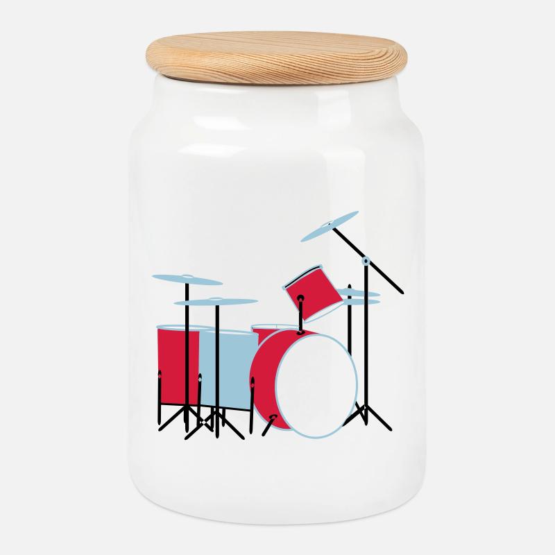 coloured_drums - Keksdose mit Holzdeckel - Weiß