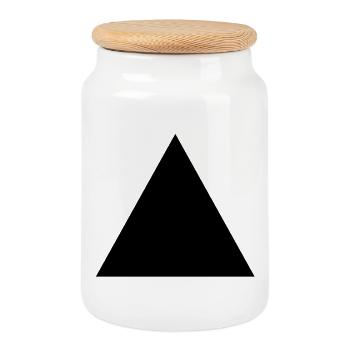 hipster dreieck form - Keksdose mit Holzdeckel - Weiß - Vorne