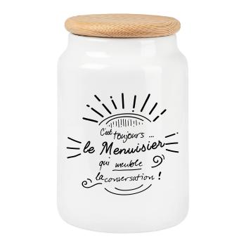 C'est le menuisier qui meuble ! - Boîte à biscuits avec couvercle en bois - blanc - Devant