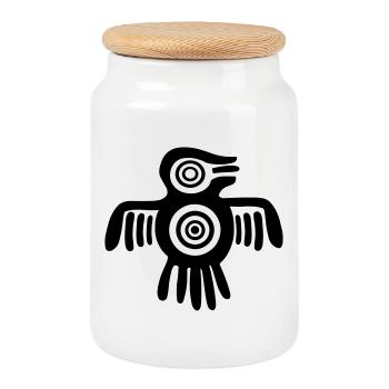 Oiseau aztèque - Boîte à biscuits avec couvercle en bois - blanc - Devant