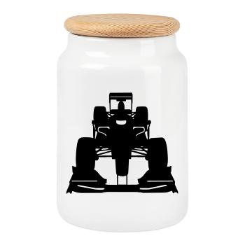 bolid - Boîte à biscuits avec couvercle en bois - blanc - Devant