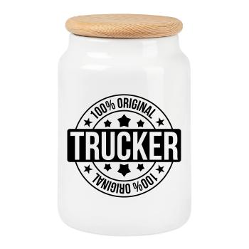 Trucker - Keksdose mit Holzdeckel - Weiß - Vorne