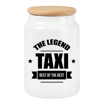 Taxi, the legend - Keksdose mit Holzdeckel - Weiß - Vorne