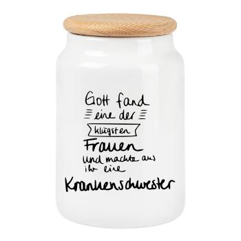 Klügste Frau - Krankenschwester - Keksdose mit Holzdeckel - Weiß - Vorne
