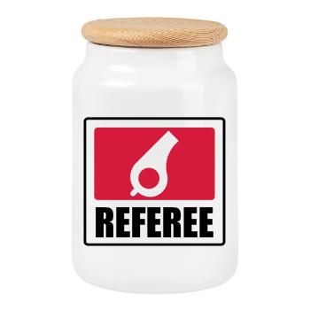Referee - Schiedsrichter Arbitre - Sport - Match - Keksdose mit Holzdeckel - Weiß - Vorne