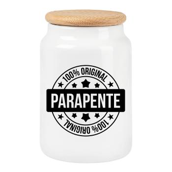 Parapente Parapentiste Sport Extrême Parachutisme - Boîte à biscuits avec couvercle en bois - blanc - Devant