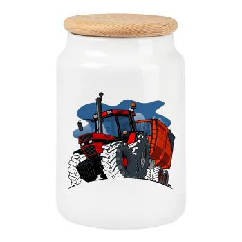 0856 case cart ALT - Cookie Jar with Wooden Lid - white - Front