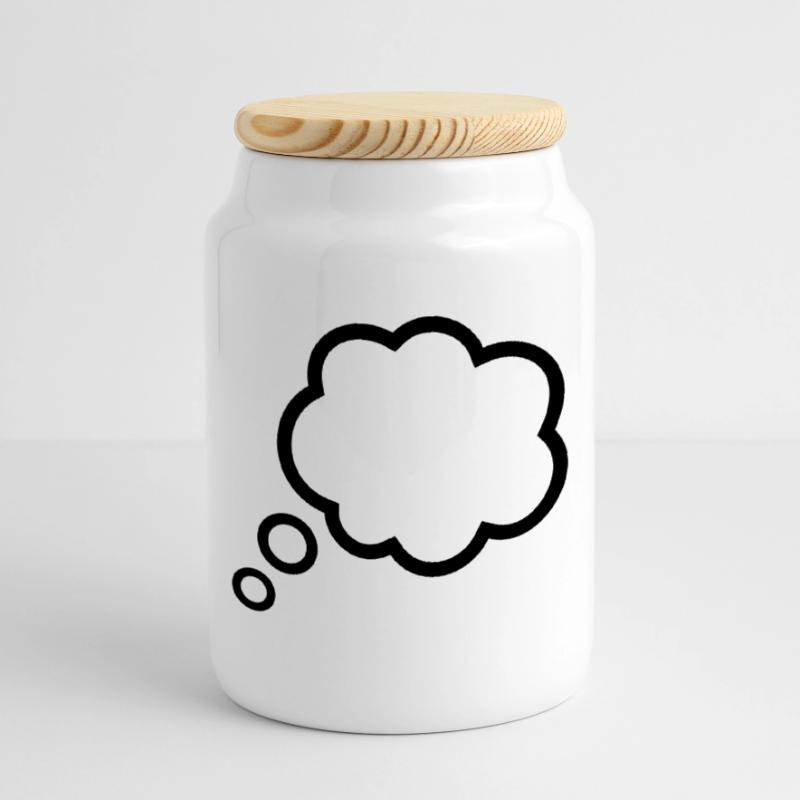 Thinking Bubble Comic Thought Bubble Bubble Thoughts Cookie Jar with Wooden Lid