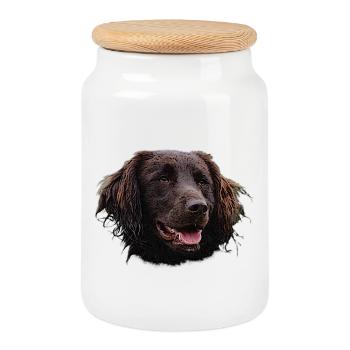 Münsterländer, dogs, hunting dog - Cookie Jar with Wooden Lid - white - Front