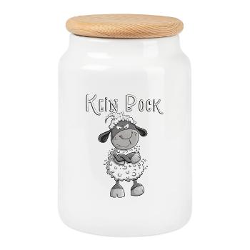 Kein Bock Schaf I Nein Statement Fun Sprüche - Keksdose mit Holzdeckel - Weiß - Vorne