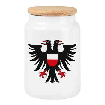 HL - Adler - Keksdose mit Holzdeckel - Weiß - Vorne