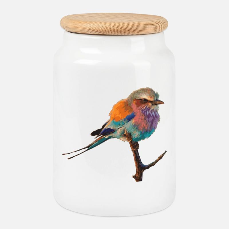 Bird - Keksdose mit Holzdeckel - Weiß