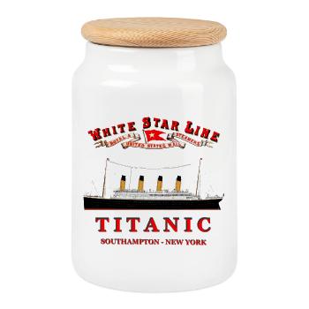 TITANIC CREATION Louis RUNEMBERG © Adagp - Boîte à biscuits avec couvercle en bois - blanc - Devant