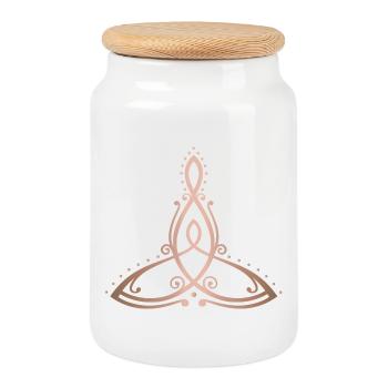 Symbole de la maternité celtique Mère avec enfant - Boîte à biscuits avec couvercle en bois - blanc - Devant