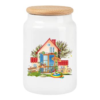 Dream house to fall in love with - Villa with large garden - Cookie Jar with Wooden Lid - white - Front
