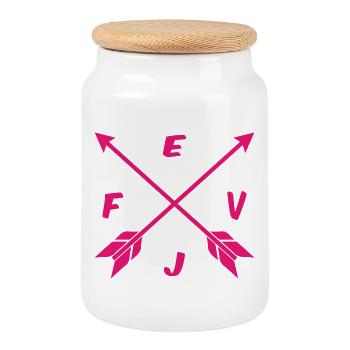 Cross T shirt Woman Personalized BACHELORETTE PARTY - Cookie Jar with Wooden Lid - white - Front