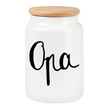 Opa - Keksdose mit Holzdeckel - Weiß - Vorne