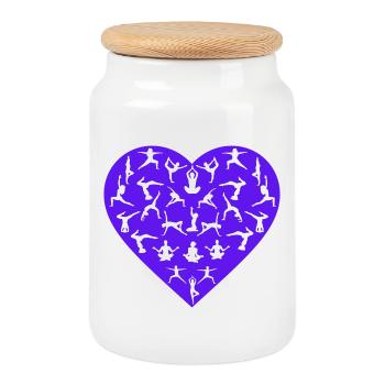 Yoga Pose Love - Yoga Apparel - Keksdose mit Holzdeckel - Weiß - Vorne