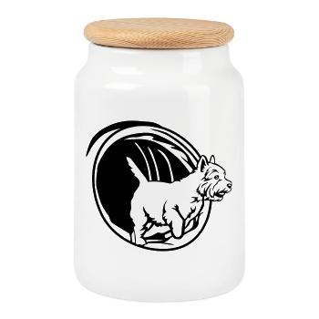 West Highland Terrier - Keksdose mit Holzdeckel - Weiß - Vorne