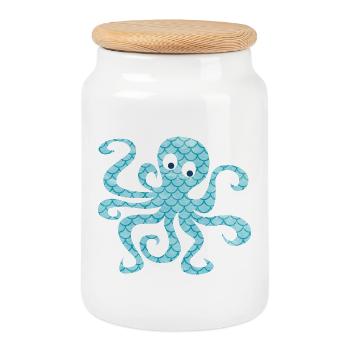 Écailles de poulpe Poulpe Tentacule Sea Child - Boîte à biscuits avec couvercle en bois - blanc - Devant