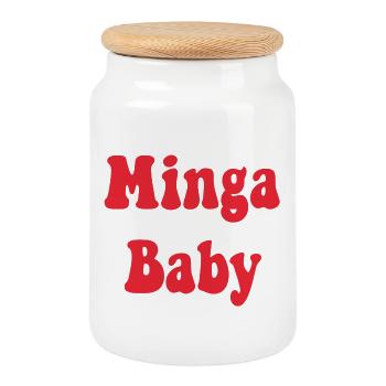 Minga Baby - Keksdose mit Holzdeckel - Weiß - Vorne