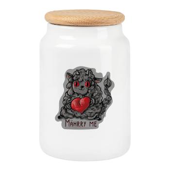 Mähhhrry Me - Cookie Jar with Wooden Lid - white - Front