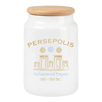 Persépolis, Perse antique, aujourd’hui Iran, dessin - Boîte à biscuits avec couvercle en bois - blanc - Devant