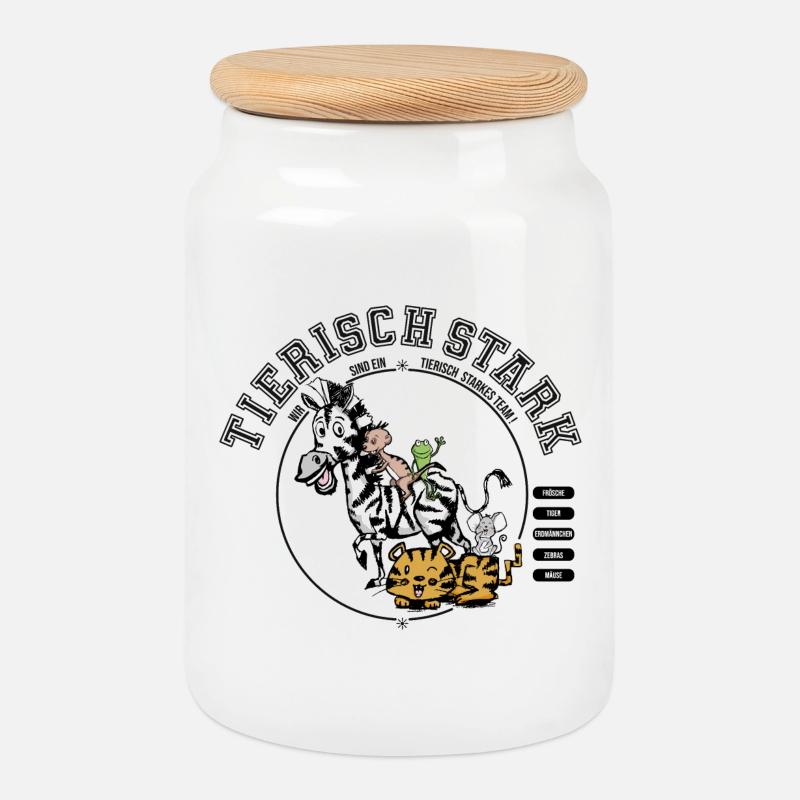 Team-beastly strong - Cookie Jar with Wooden Lid - white