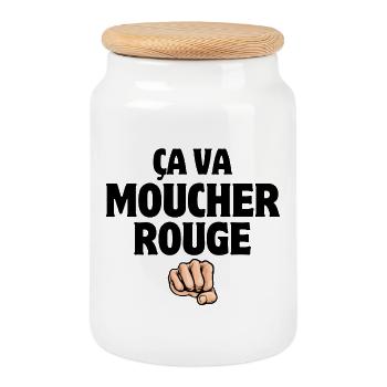 bagarre, bagarreur, coup de poing - Boîte à biscuits avec couvercle en bois - blanc - Devant
