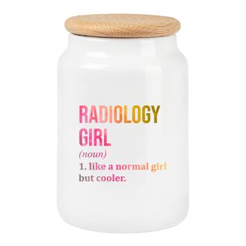 Radiology Girl Funny Saying - Cookie Jar with Wooden Lid - white - Front