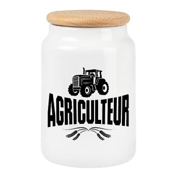 agriculture, agriculteur, fermier - Boîte à biscuits avec couvercle en bois - blanc - Devant