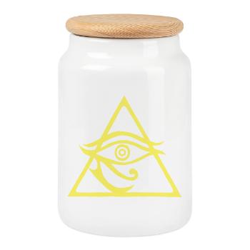 La pyramide du dieu Horus - Boîte à biscuits avec couvercle en bois - blanc - Devant