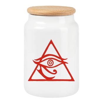 La pyramide rouge du dieu Horus - Boîte à biscuits avec couvercle en bois - blanc - Devant