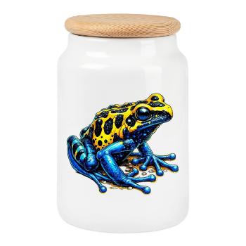 Frosch - Keksdose mit Holzdeckel - Weiß - Vorne