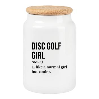 Disc Golf Disc Golf Disc Golf - Boîte à biscuits avec couvercle en bois - blanc - Devant