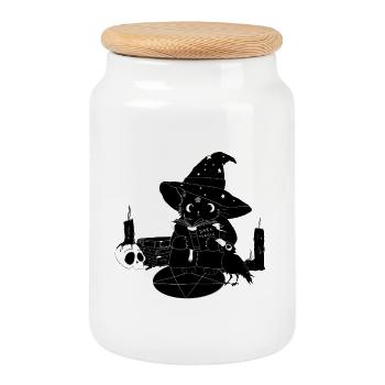 Dark Magic - Cookie Jar with Wooden Lid - white - Front
