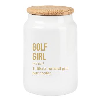 Golf - Keksdose mit Holzdeckel - Weiß - Vorne