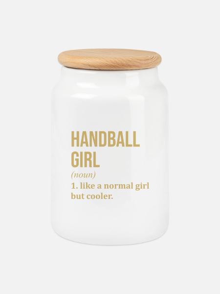 Handball Handball Handball - Keksdose mit Holzdeckel - Weiß