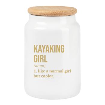 Kayak - Cookie Jar with Wooden Lid - white - Front