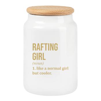 Rafting Rafting Rafting - Boîte à biscuits avec couvercle en bois - blanc - Devant